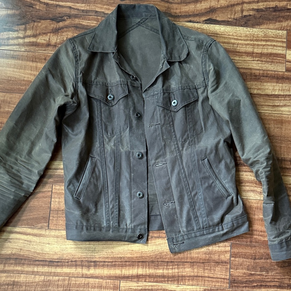 Three Sixteen Men's Brown waxed trucker Jacket